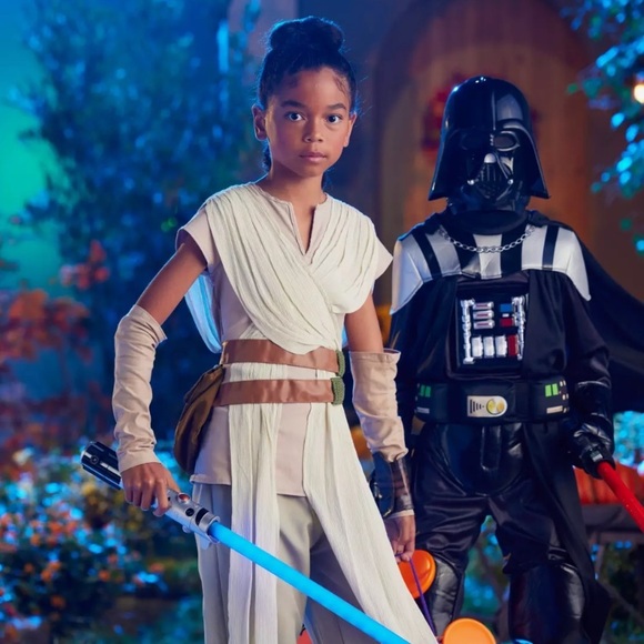 Disney Store Star Wars REY Force Awakens Girls Costume w/Extendable Staff Sz 5-6 - Picture 4 of 17